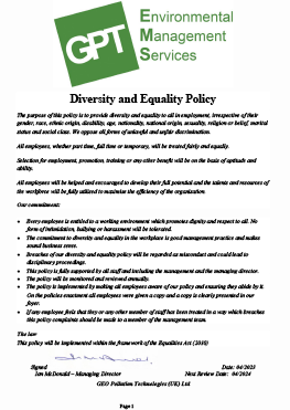 Diversity and Equality Policy 